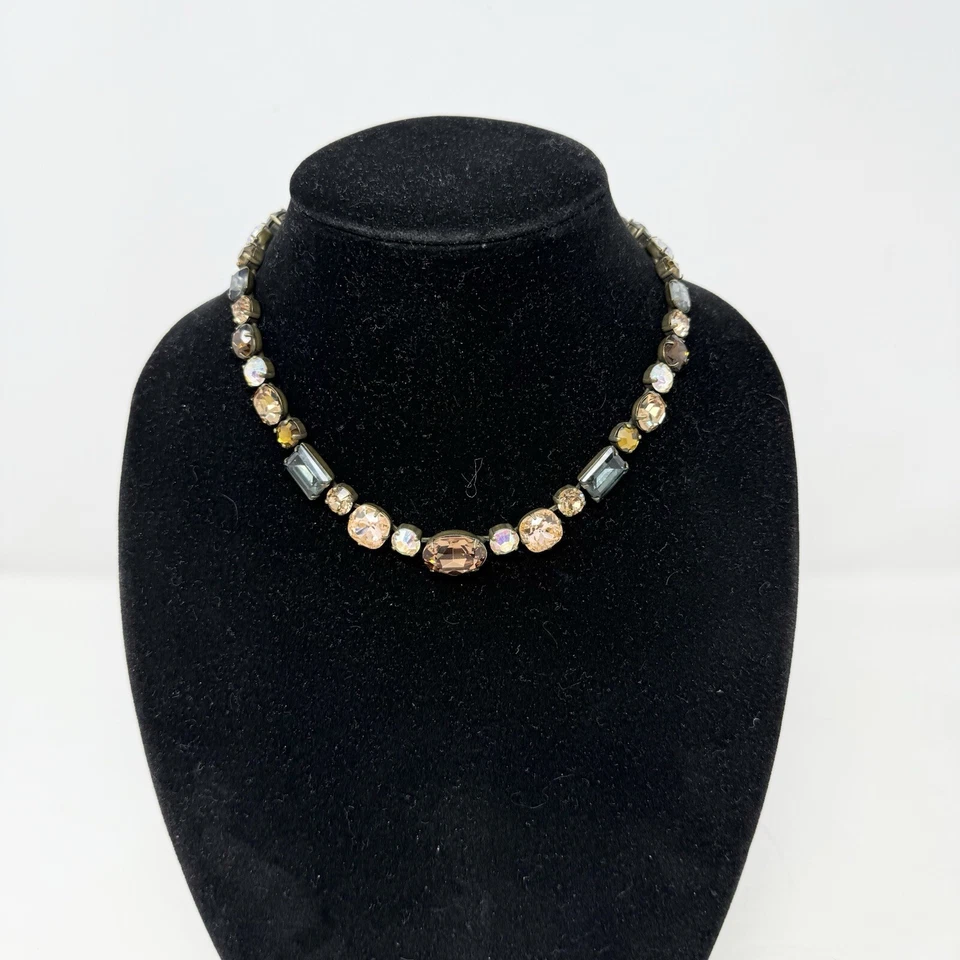 Hermoso Collar Sorrelli Cristal Tono Marrón Tenis Declaración Tansy Línea Grande Foto 3 de 4