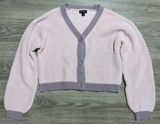 Art Class Cardigan Kids X-Large 14-16 Pink Purple Accent Button Knit Short Girls
