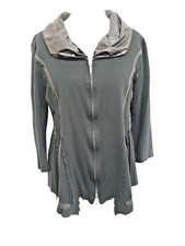 Tuzzi German Designer Black Feature Collar Jersey Fitted Jacket Uk18 L1244