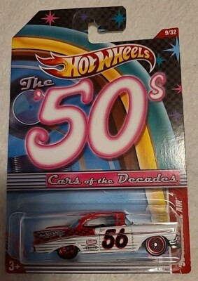 Hot Wheels '56 Chevy Bel Air Cars of The Decades '50s W/ Red Rims FAST SHIPPING!