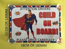 Superheroes Superman Child On Board Car Laminated Sign