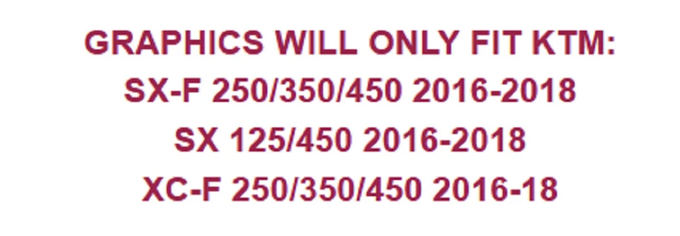 Graphic Stickers Decals For KTM C10 SX/SXF/XCF 125-450 2016-2018 FRENZY O — 第 2/3 张图片