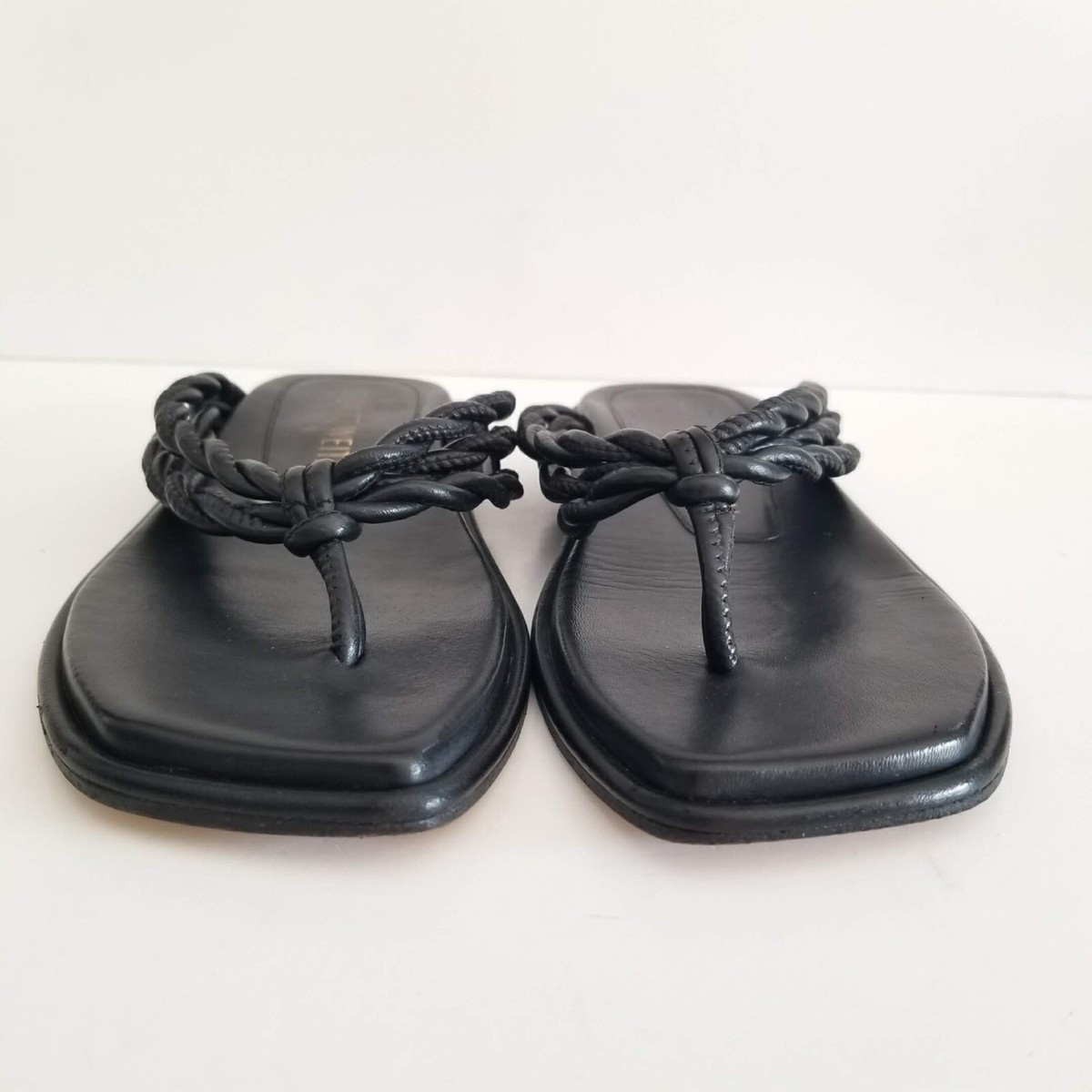 STUART WEITZMAN Women's Size 7.5 Calypso Thong Sandals Black