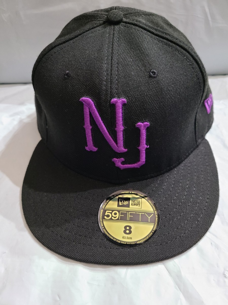 New Era 59Fifty New Jersey Fitted Cap Hat, Black & Purple, Size 8