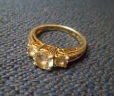 Vintage Sterling Silver  3 Cubic Zirconia Engagement Style Ring Size 7 69 