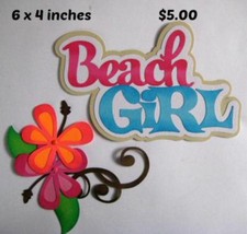 BEACH GIRL TITLE summer girl scrapbook premade paper piecing by Rhonda