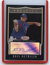2007 BOWMAN STERLING #BSP-RD ROSS DETWILER AUTOGRAPH BLACK REFRACTOR RC SP #8/25
