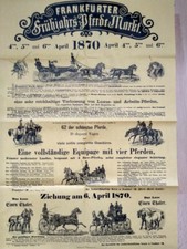 Frankfurt Plakat Fr&uuml;hjahrspferdemarkt 1870