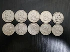 Franklin Half Dollar Lot Of 10 Various Years