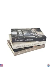 Array & Arrow Decorative Faux Books - Set of 3 Stylish Hardcovers for Storage