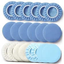 Pack Buffing Pads, Polishing Pad Covers, Microfiber & Wool for 9-10 Inches 20