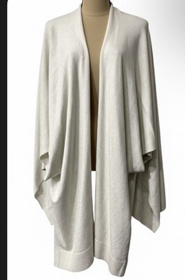Lululemon Free To Coast Wrap Poncho Cream Ivory Knit Silk Blend One Size OS