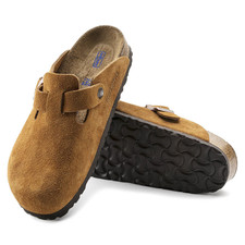 Birkenstock Boston Mink Classic Suede Soft Footbed Clog Shoes Unisex All-size