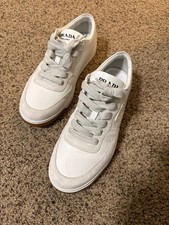 Prada White Low-Top Sneakers with Gum Sole 7.5 - Great Condition