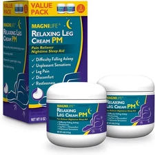 MagniLife Relaxing Leg Cream PM, Deep Penetrating Topical 4 Ounce (Pack of 2) 