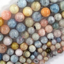 Natural Multicolor Morganite Round Beads Gemstone 15.5" Beryl 6mm 8mm 10mm S2