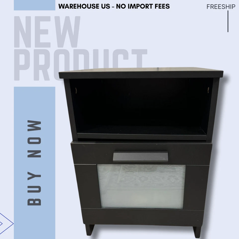 NOVA MESA DE CABECEIRA IKEA BRIMNES 15 3/8x16 1/8", Preto - Cinza - Branco; FRETE GRÁTIS - Imagem 2 de 4