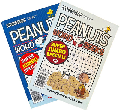 NEW Lot of 2 Penny Press Peanuts Charlie Brown Word Search Seek July 2024, 2025