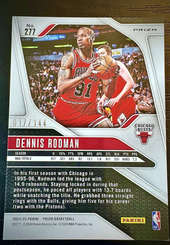 Prizm Prizms Blue Sparkle #277 2024-25 Dennis Rodman/144 SSP Bulls, envío y devolución gratuitos Foto 2 de 2