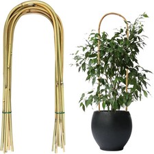 20 Pack Bamboo Trellis U-Hoop for Potted Plants - 16 Inch U-Shaped Plant Support