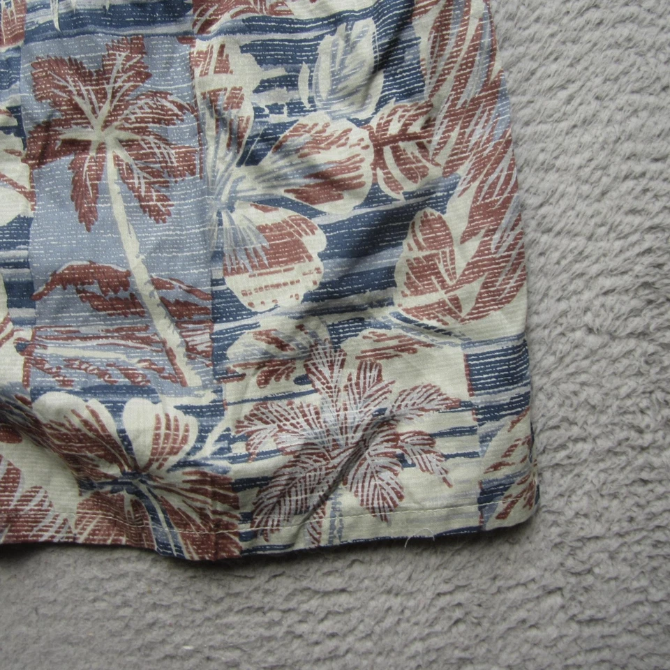 竹制 Cay 衬衫男式 4XL 棕色花卉夏威夷度假装全新标签 — 第 3/4 张图片