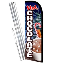 HOT CHOCOLATE Windless Feather Flag Bundle (Complete Kit) OR Optional Replacemen
