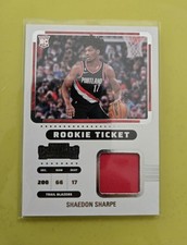 2022 Panini Contenders Shaedon Sharpe Rookie Ticket Swatch Red SSP RC #RTS-SSP