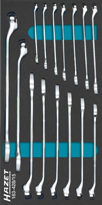 Hazet Ratchet Ring Spanner Set - Outer Double Hex Pattern Number Tool 15/163/15-