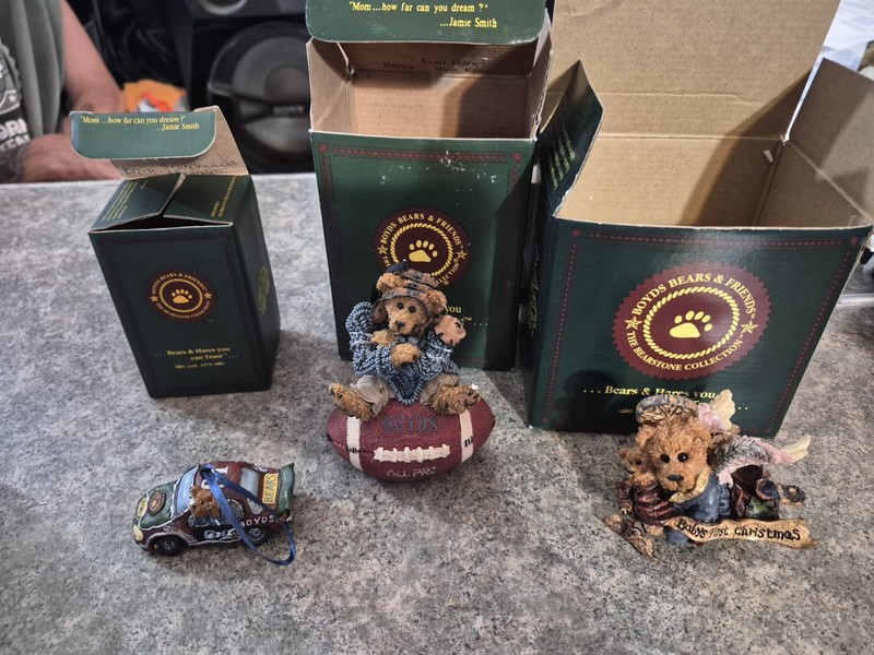 Boyds Bear Christmas Ornaments Lot Babies First Christmas, Half Time  Big Victoy