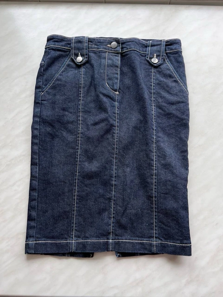 Falda de mezclilla vintage ICEBERG Y2K con botones largos años 90 hecha en Italia Foto 4 de 4