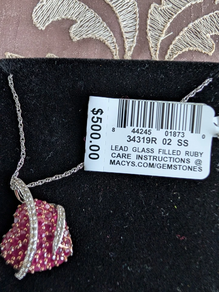 Ruby (2-1/2 ct. t.w.) and Diamond (1/5 ct. t.w.) Heart Pendant in Sterlingsilver - Image 4 of 4