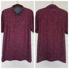 William Murray Bumble Bee(r) Golf Performance Polo Shirt Mens L Red Short Sleeve