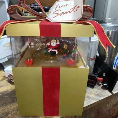 Gemmy Magic Music Box RARE  Pop Up Animated Present Santa s Toy Train