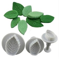 3Pcs/Set Rose Leaf Leaves Plunger Cutter Cake Fondant Decorating Sugarcraft