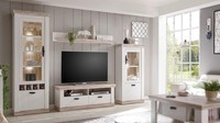 Wohnwand Weiß Landhaus Anbauwand Wohnkombi Wohnzimmer Set Florenz 1 In Pinie