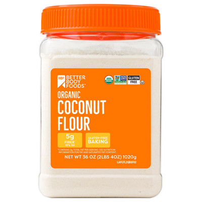BetterBody Foods Organic Coconut Flour, Grain-Free Flour, 2.25 lbs