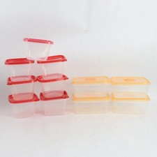 Lot of 11 Food Containers 7pc Square Set w/ Lids 16.6 oz 4pc Rectangle w/ Lids