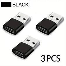 3-Pack USB to USB-C Adapter USB-C Female to USB-A Male Fast Charging OTG Convert