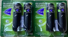 Nicorette Quickmist Fresh Mint 2 Pack x2 Freshmint (4 Sprays) GENUINE Quit Smoke