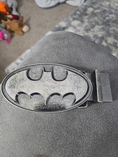 Batman Belt Buckle DC Comics Silver Tone Dimensional Detailed