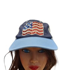 American Flag Hat Cap Snap Back Boys Youth Kids Sequin USA Adjustable Red White