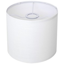 White Linen Small Drum Lampshade, 8.66" Top x 8.66" Bottom x 7.87" High Lamp ...