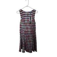 My Michelle Multi Color Striped Floral Fit Flare Dress K9005PSC Juniors Size 11