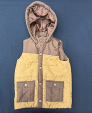 Tommy Bahama Boy's Brown Insulated Hooded Snap-Button Vest Size S 5/6 B13