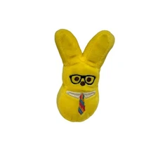 PEEPS Bunny Mini Plush 4" with Glasses & Tie Yellow Stuffed Animal Toy Easter