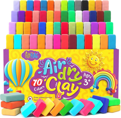 Flyflag Air Dry Clay - 70 Colors, Ultra Light and Soft, Non-Toxic Modeling Clay 