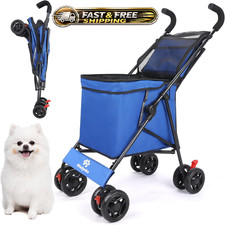 Wedyvko Multifunction Cart Dog Stroller Small Dogs Shopping Utility Cart