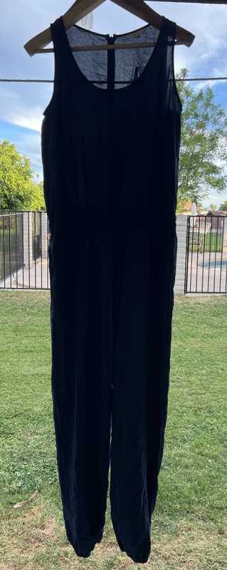 CAbi Navy Sleeveless Jumpsuit Small