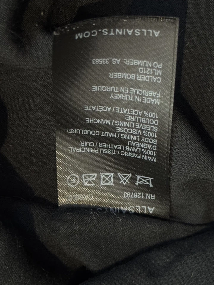 Kooples Men’s Leather Jacket Size Medium Black Full Zip 100% LambSkin - Image 4 of 4