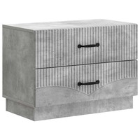 Nachttisch Betongrau 62X34,5X44,5 Cm Holzwerkstoff Kommode Schlafzimmer